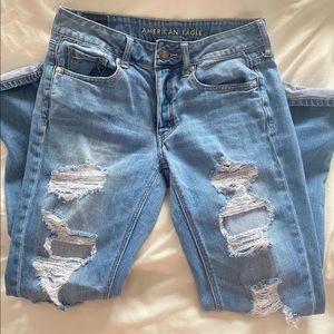 American Eagle Tomgirl Distressed Jeans - Like New - Size 2